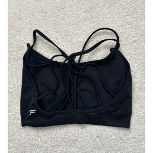 Fabletics Black Sports Bra Crisscross Back Strappy Activewear Top
